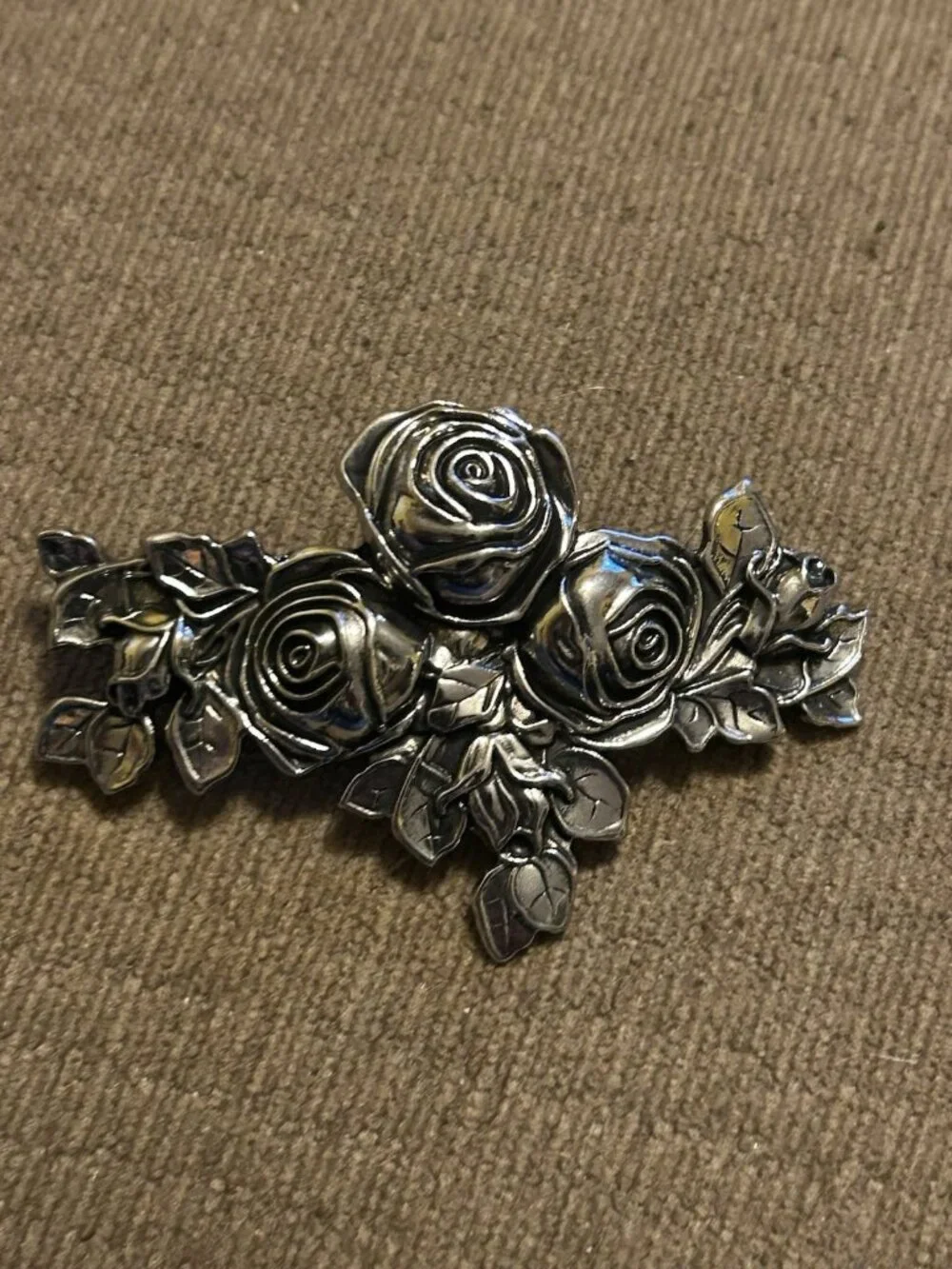 Silver Gray Roses Silver Color Hair Clip Pin New Girls Event Style